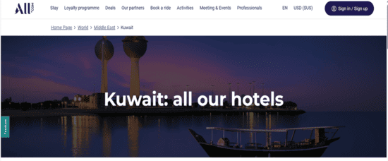 Accor Hotels Website