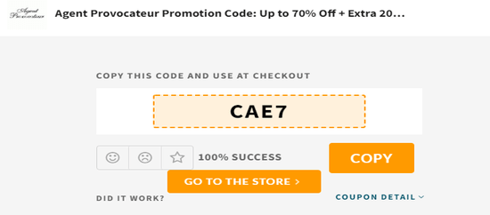 COpy Agent Provocateur Promo Code