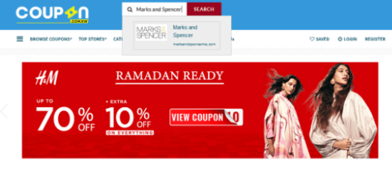 Search Marks & Spencer