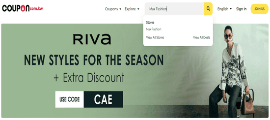 Max Fashion Coupon.kw