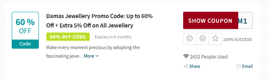 Promo Damas Jewellery Code