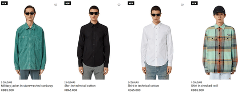 Not only for women but Diesel has remarkable products for its male customers