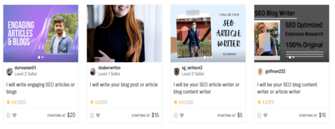 Writing & Translation facilities offered by Fiverr