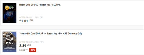 Gaming Gift Cards