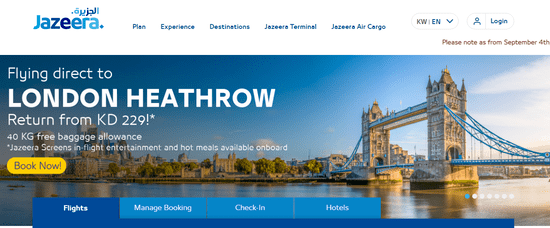 Visit Jazeera Airways Website