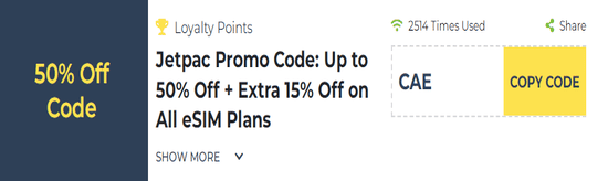 Jetpac Show Coupon
