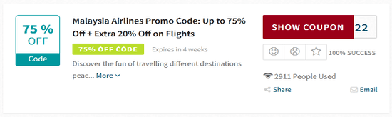 Malaysia Airlines Promo Code