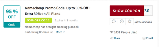 Show Namecheap Promo