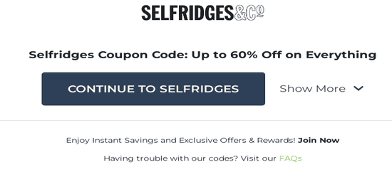 Selfridges Copy Promo